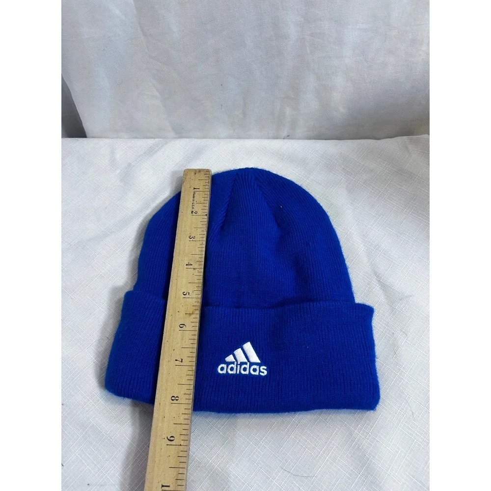 Adidas Beanie OSFA Royal Blue LN Embroidered Knit Cuffed Hat Mens